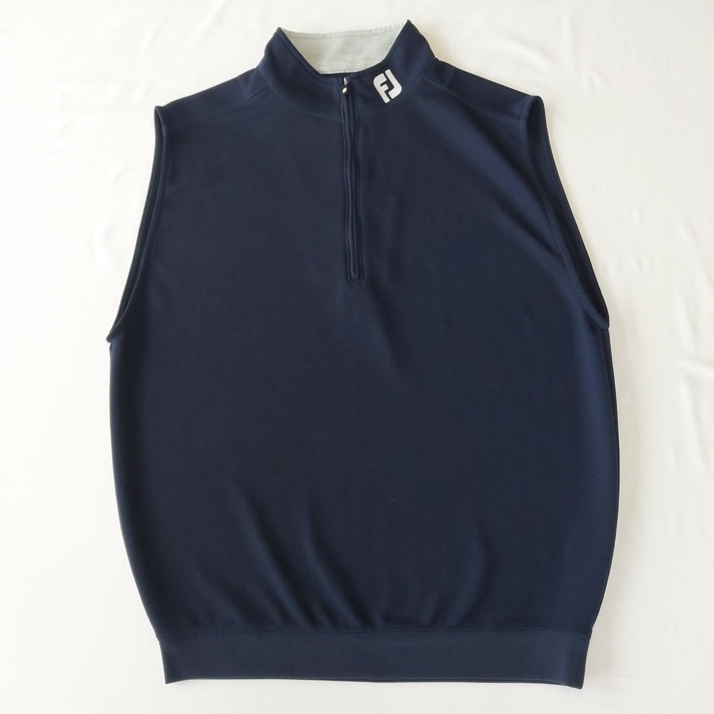 Footjoy Vest Mens Medium Blue‎ FJ 1/2 Zip-Up Half Golf Performance Sportswear